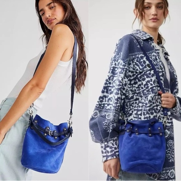 Free People Cobalt Blue bucket bag (NEW) - Picture 1 of 12